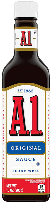 Photo of a bottle of A1 steak sauce.